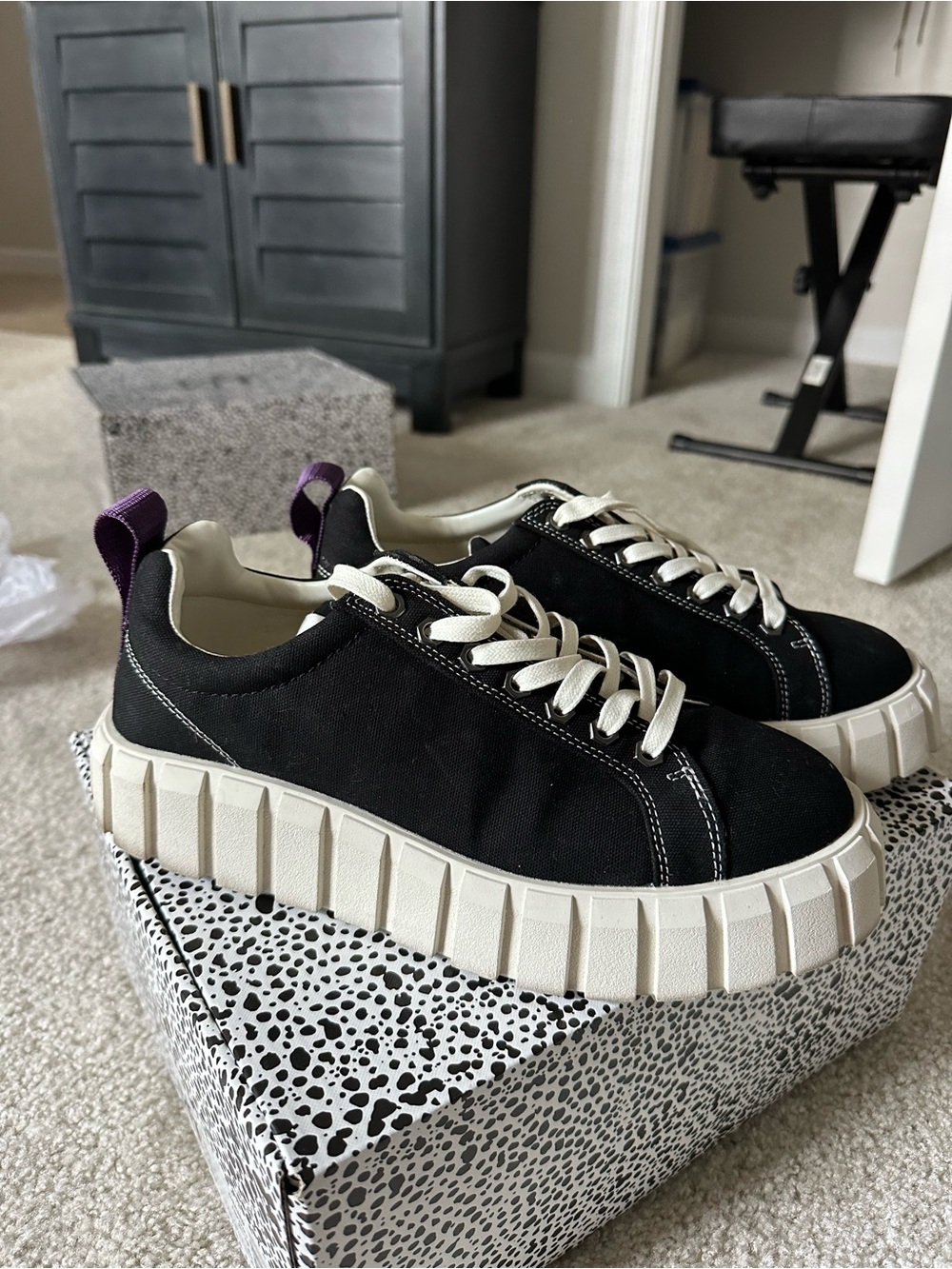 Eytys Odessa platform canvas shoe in black
